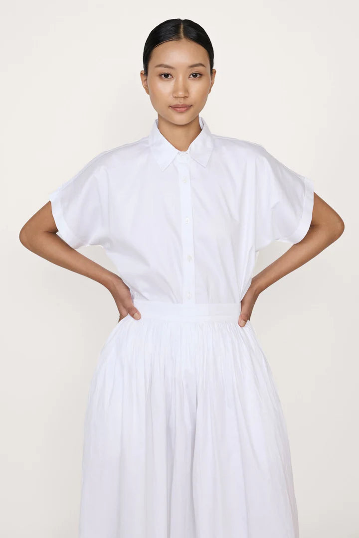 Relaxed short sleeve shirt - white