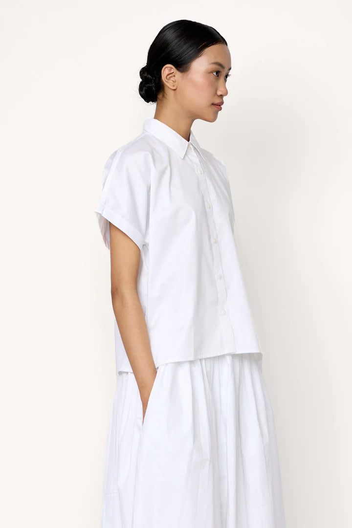 Relaxed short sleeve shirt - white