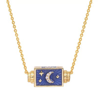 Moon and back spinner necklace