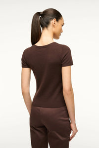 cashmere tee - dark chocolate