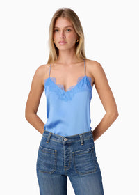 Racer Charmeuse cami - Cerulean