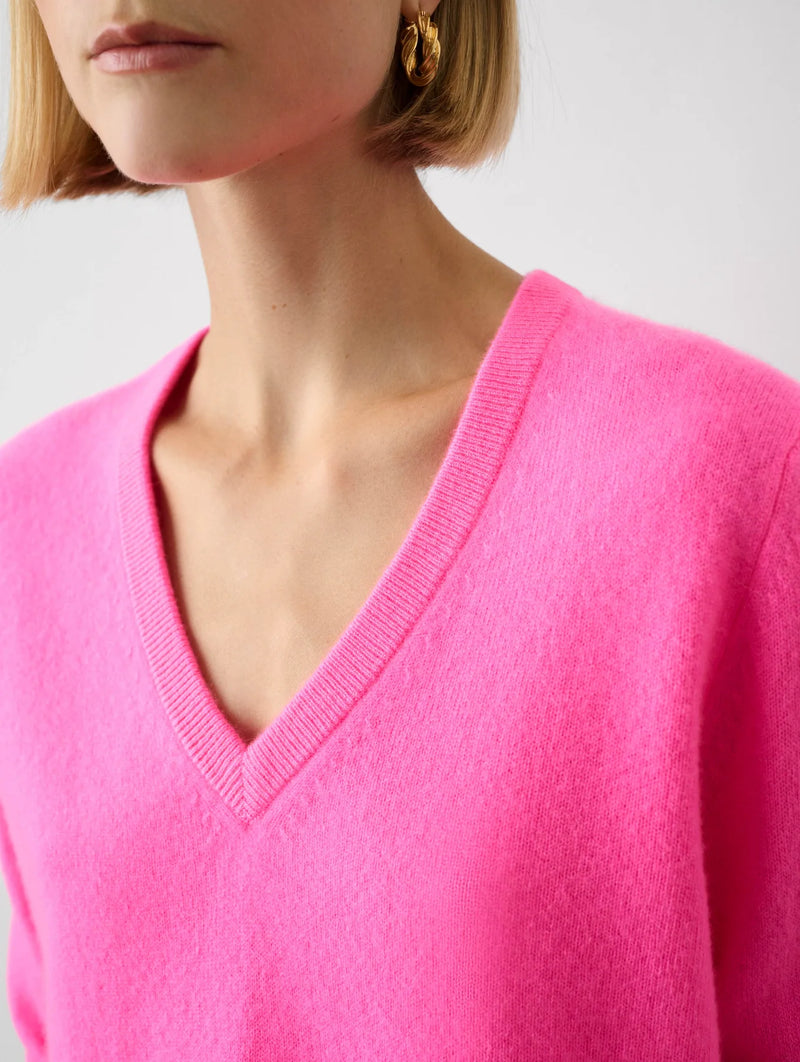 Essential cashmere v-neck- Pink Glow