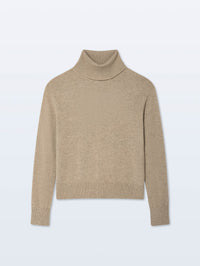cashmere turtleneck -taupe heather