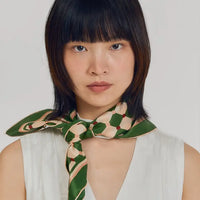Checkerboard silk scarf