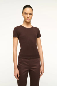 cashmere tee - dark chocolate