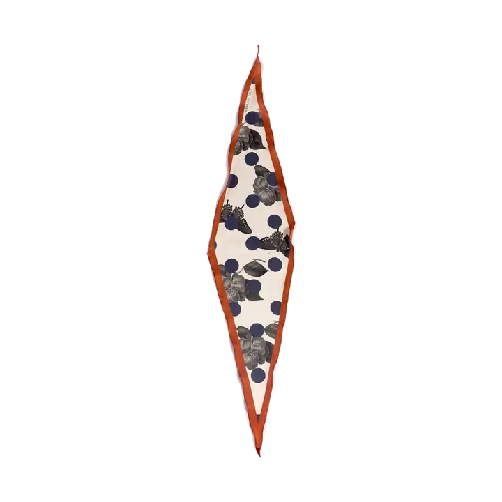 Noir Floral silk diamond scarf
