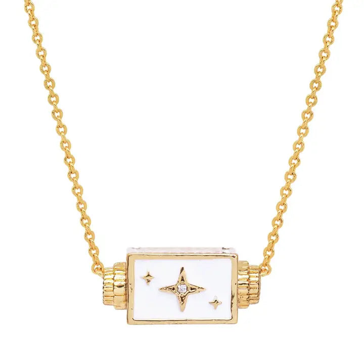 Moon and back spinner necklace