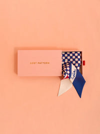checkerboard silk skinny scarf