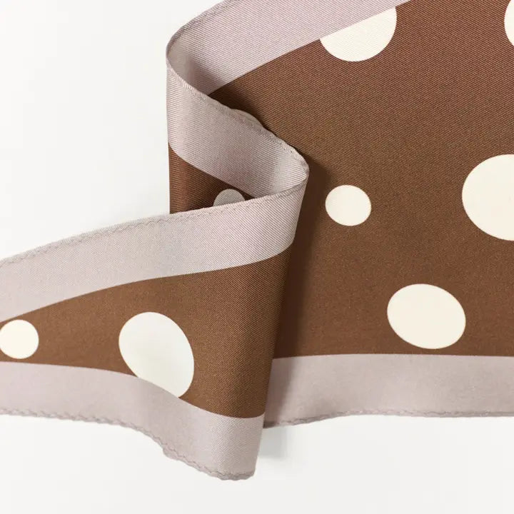 Retro Polka silk diamond scarf