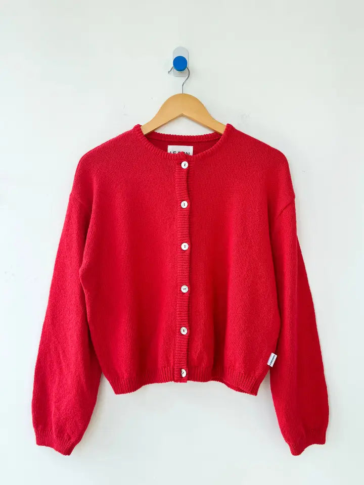 Leila cotton cardigan - red