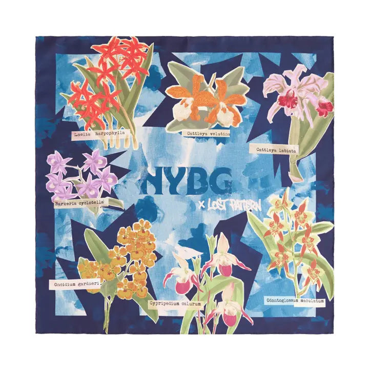 Orchid on the block silk scarf