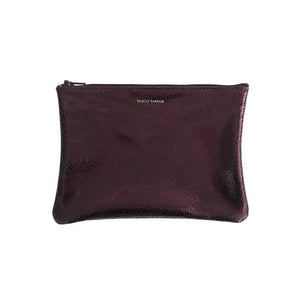 medium leather zip pouch - Iridescent