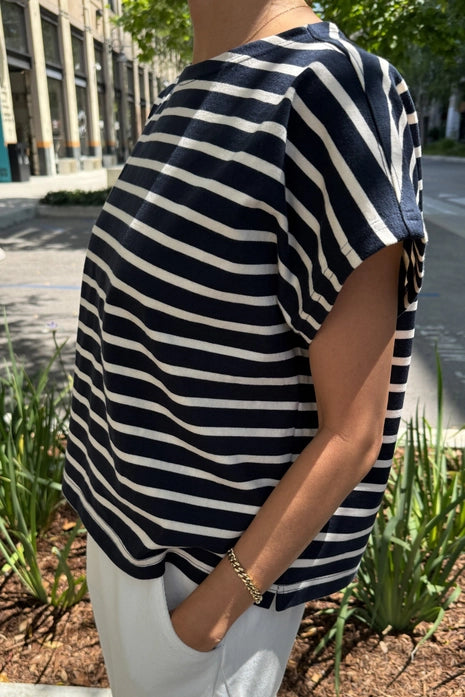 Manon top - navy stripe