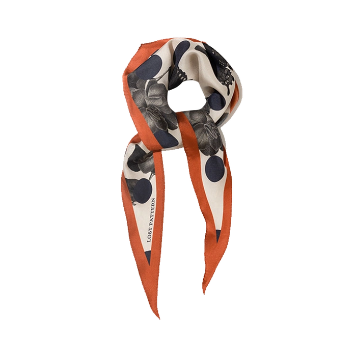 Noir Floral silk diamond scarf
