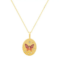 Butterfly coin necklace