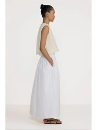 Cropped knit tank - ivory