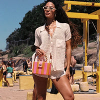 The Louisa pink & orange stripe