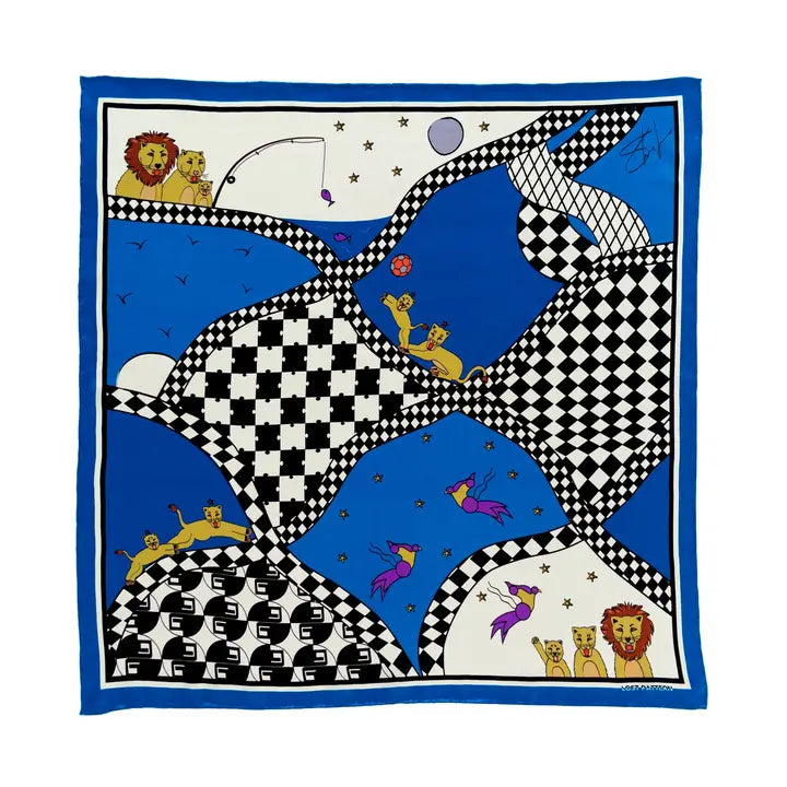 Journey electric blue silk scarf