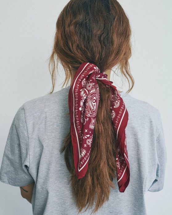 Paisley silk bandana - rodeo red