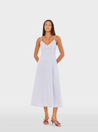 Stripe blue Aggie Bardot dress