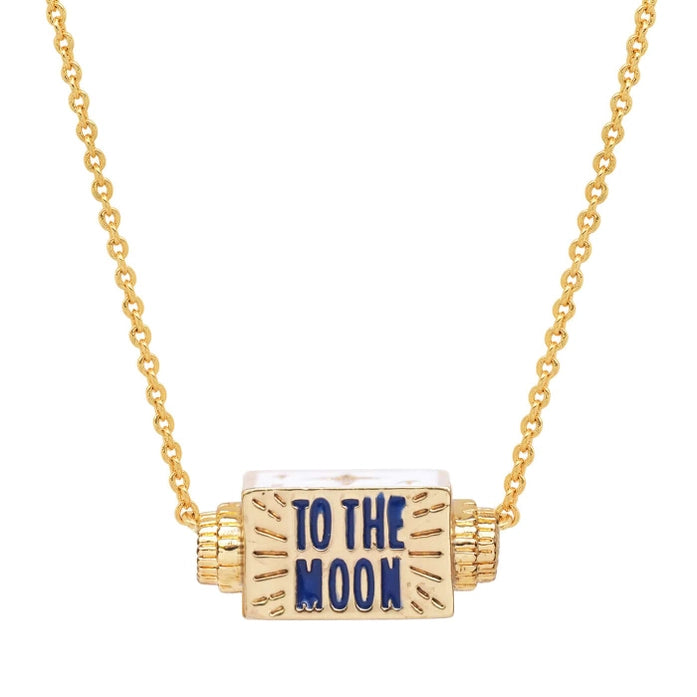 Moon and back spinner necklace