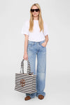 Lara tote - Black & Natural stripe
