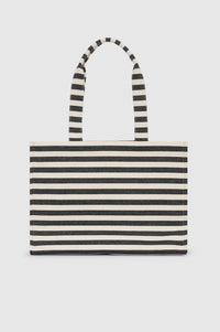 Lara tote - Black & Natural stripe
