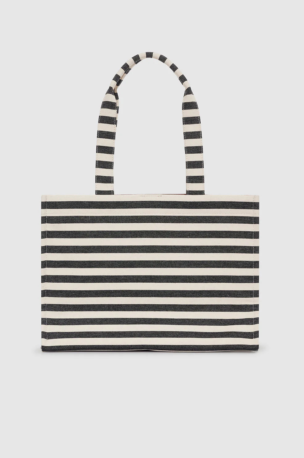 Lara tote - Black & Natural stripe
