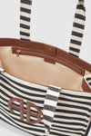 Lara tote - Black & Natural stripe