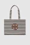 Lara tote - Black & Natural stripe