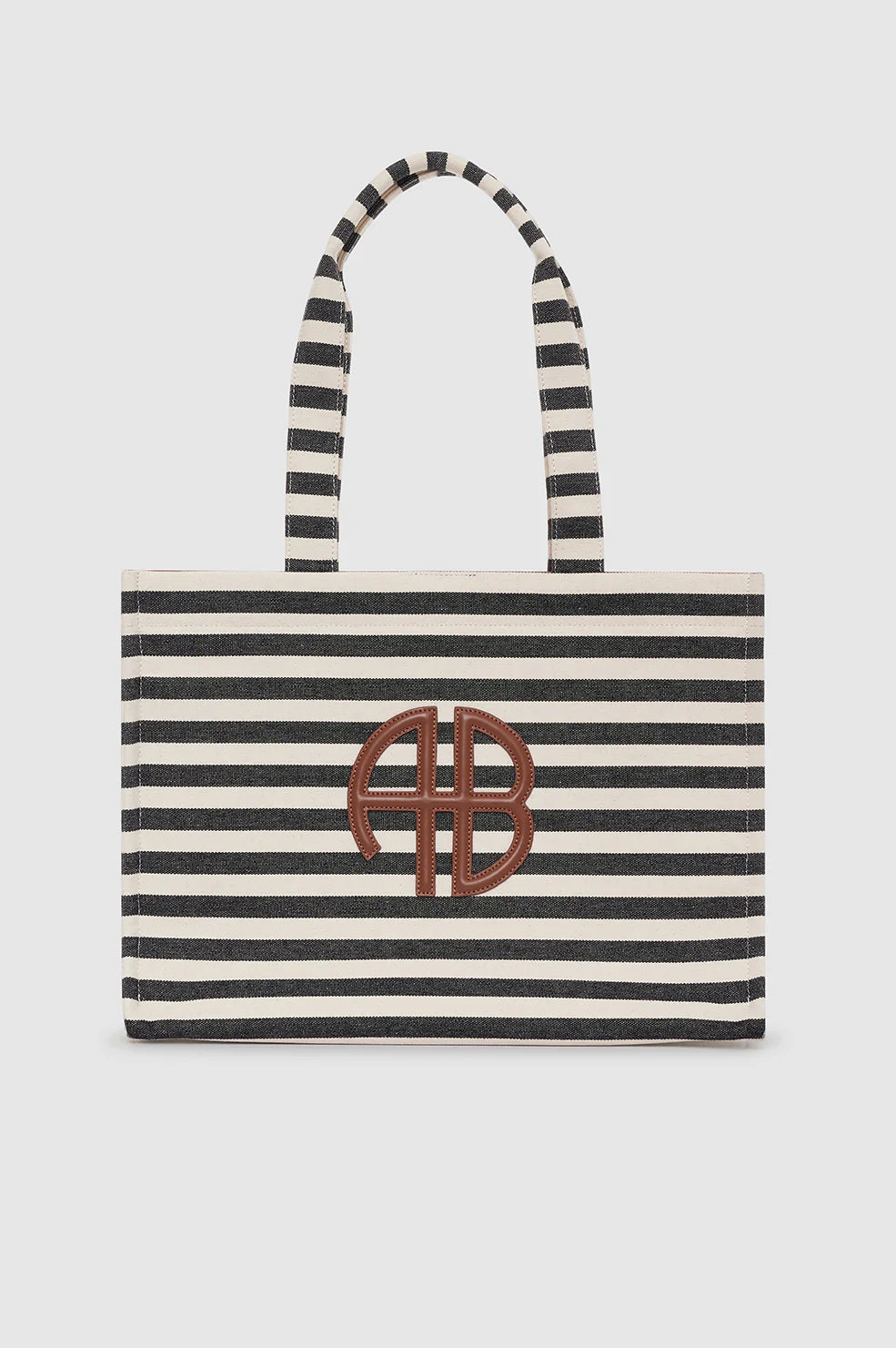 Lara tote - Black & Natural stripe