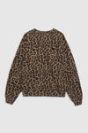Miles sweatshirt- black & brown leopard