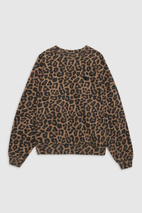 Miles sweatshirt- black & brown leopard