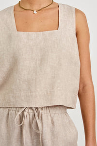 Akira top- heathered flax