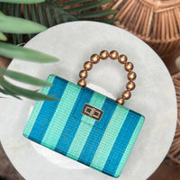 Sunshine luxe blue & turquoise clutch