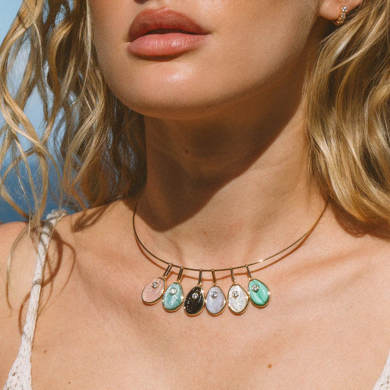 Cowrie Amazonite charm
