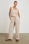 Akira top- heathered flax