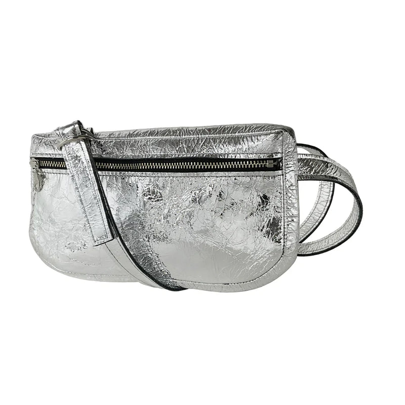 Leather fanny pack - Silver