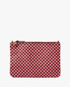 Woven leather flat clutch