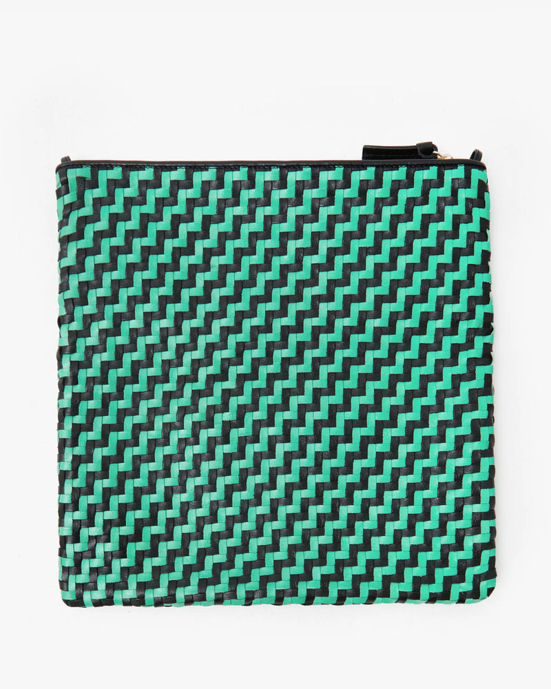 Foldover clutch - Mint opal & black