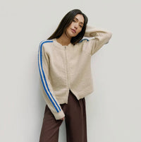 The Reba zip up- cream & blue