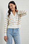 Geneva Cardigan - Sand Stripe