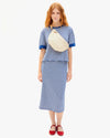 Grande leather fanny - woven cream checker