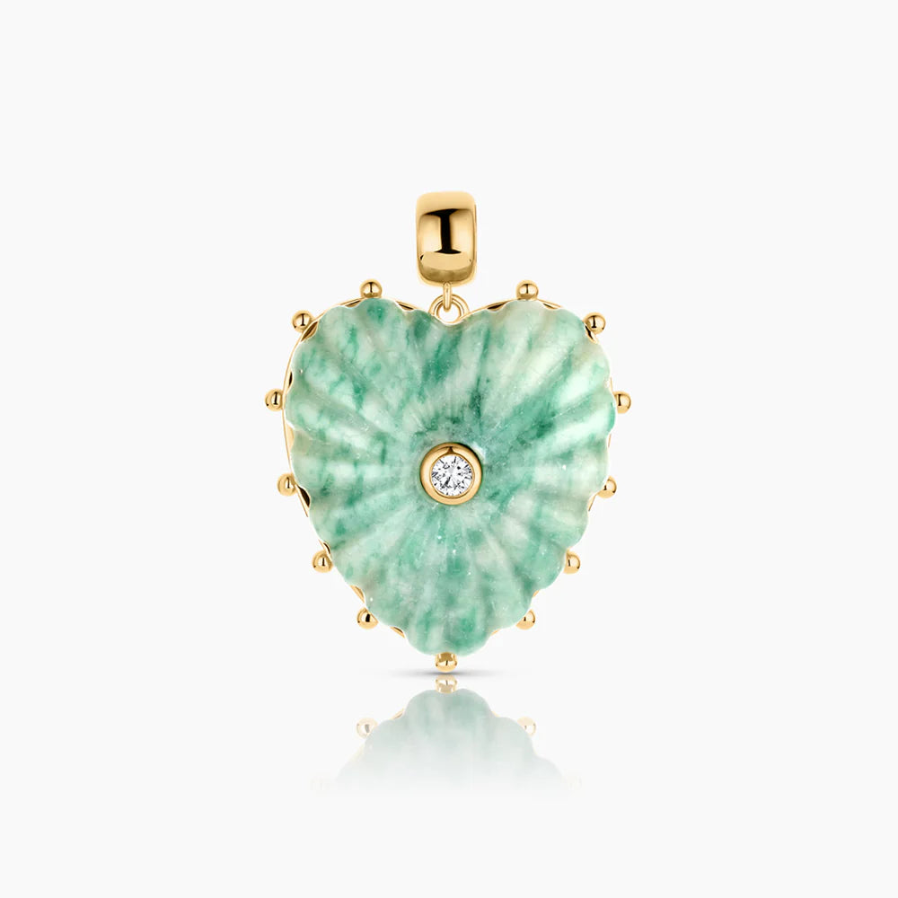 Malene green dot paperclip necklace