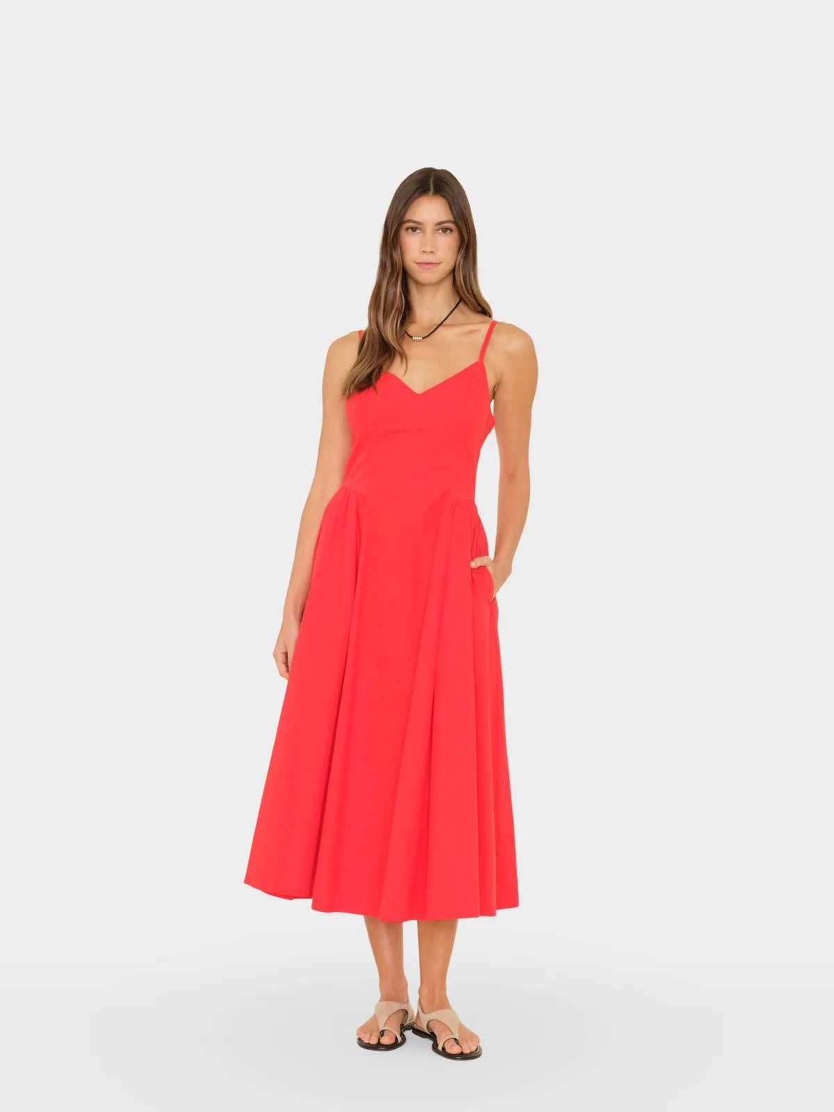 Red flash Bardot dress