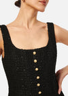 Rosita sequin tweed top - black