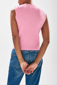 Cashmere distressed tank - candy