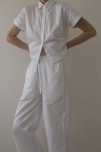 Relaxed short sleeve shirt - white