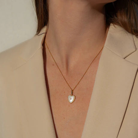 Isabel mother of pearl heart necklace