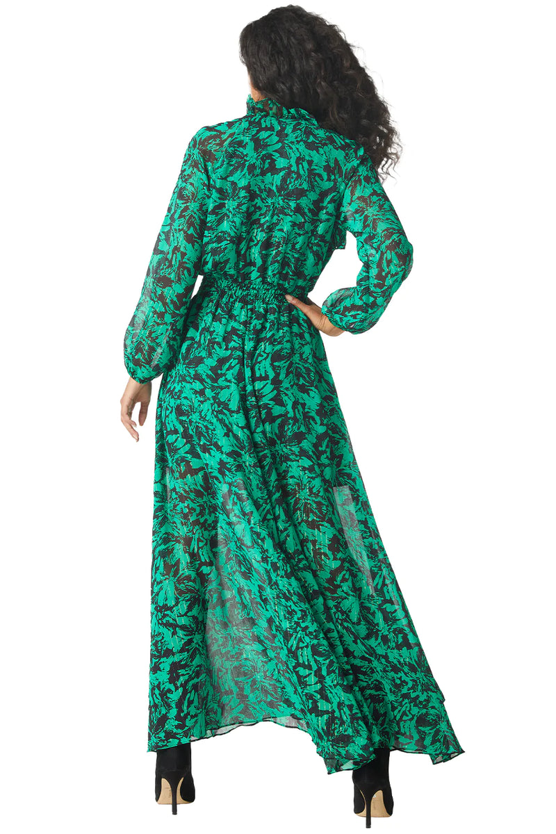 Jocasta dress - Emerald abstract